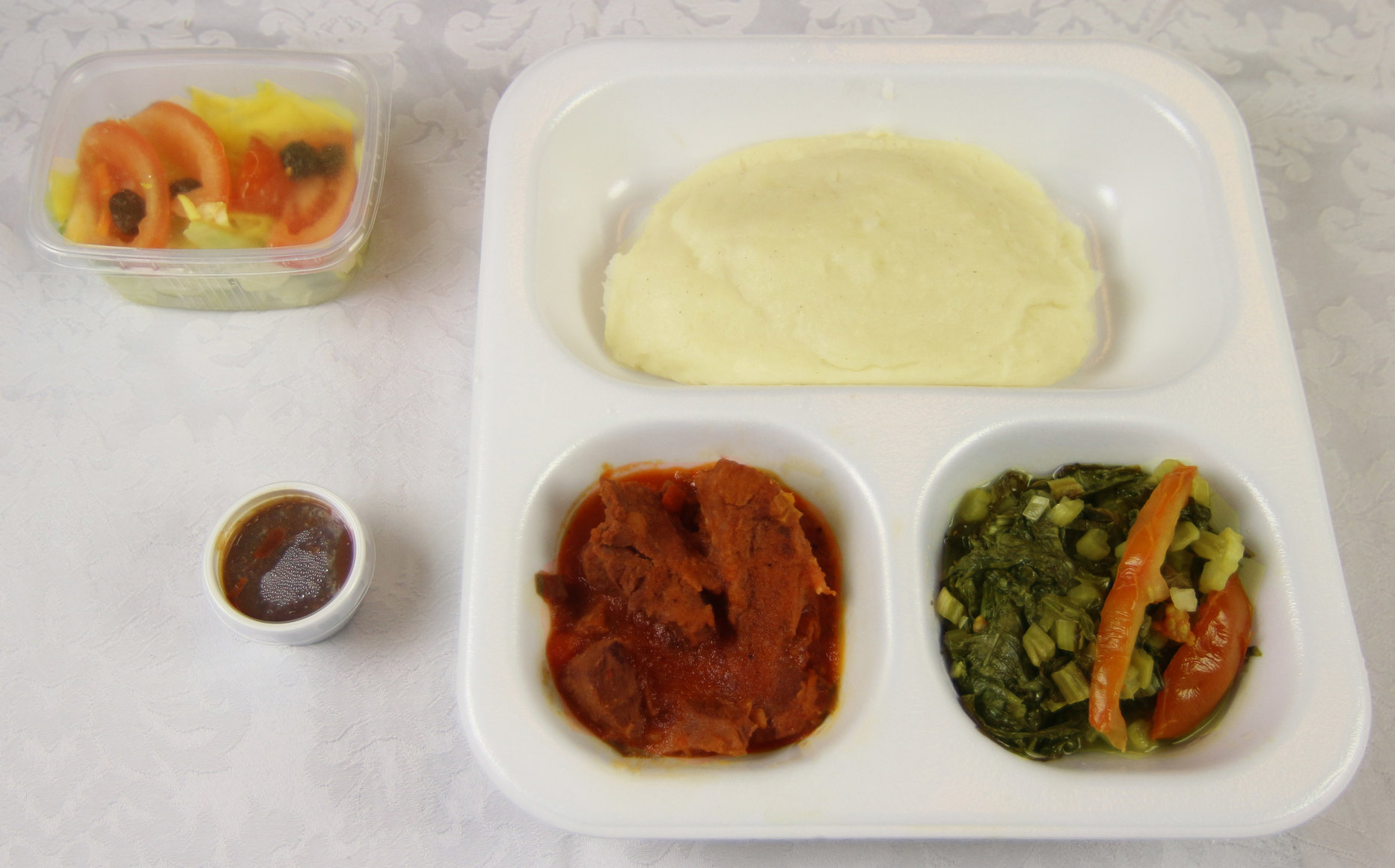 Rundvlees met nsama/ugali